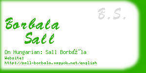 borbala sall business card